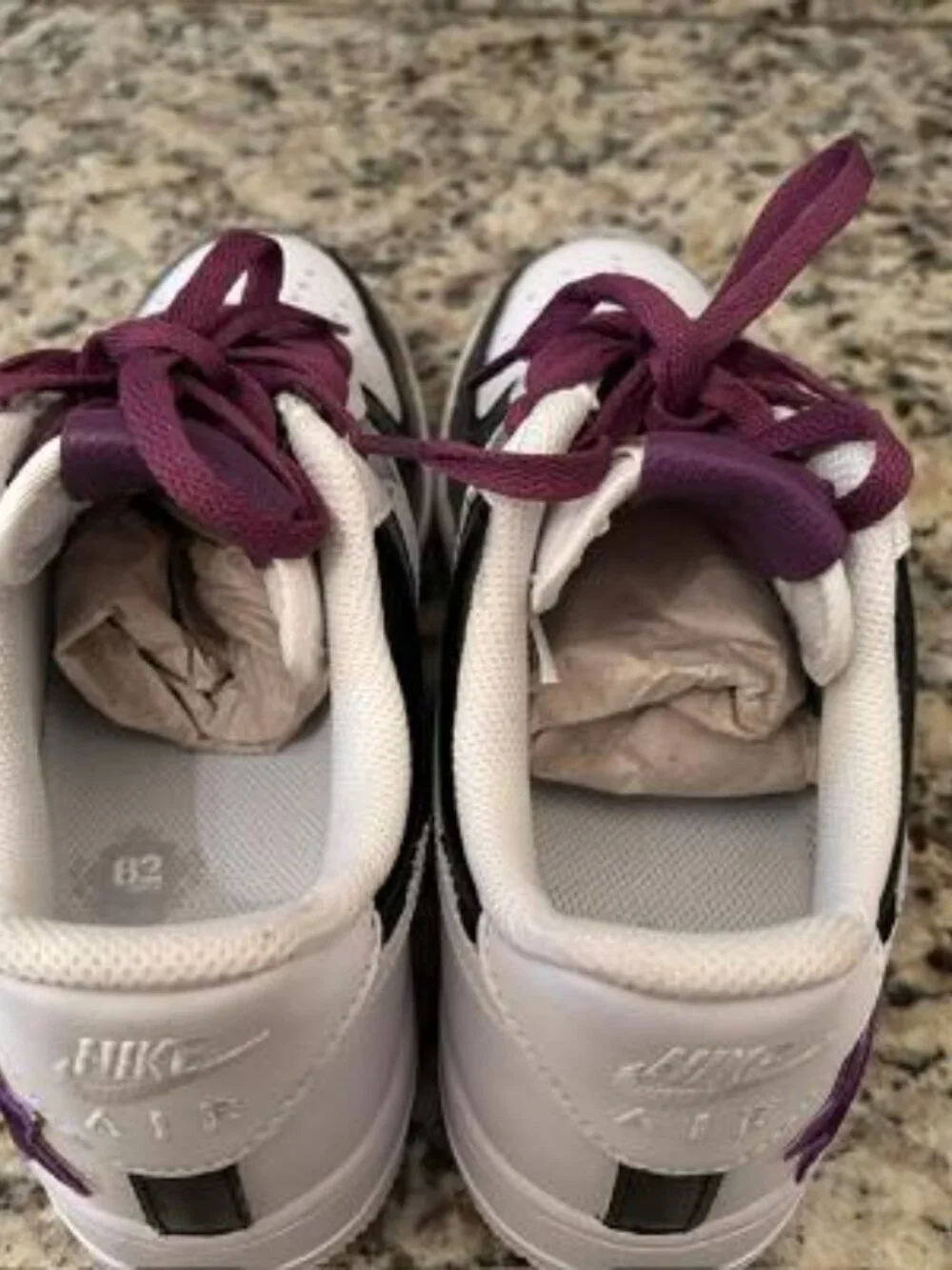 Custom Nike Air - Airforce 1 - Women's 9/Men's 7.5 - White, Purple, Silver, Blac